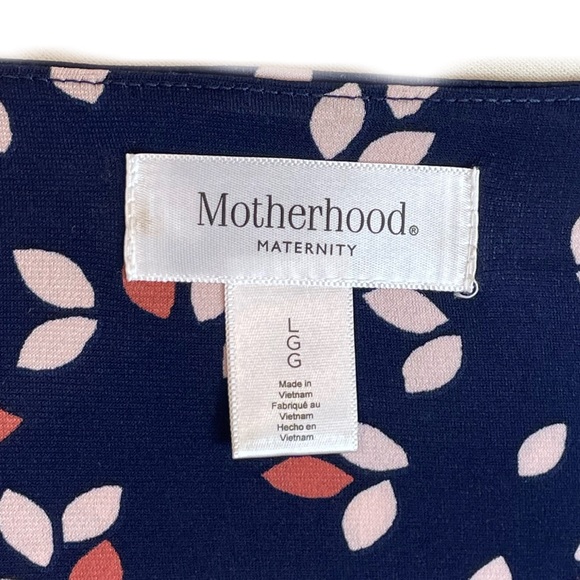 MOTHERHOOD Maternity Wrap Dress with Petal Patterns of Pink & Dark PeachㅣSz L - Picture 2 of 14
